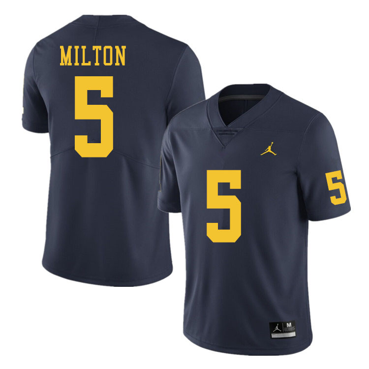 Men #5 Joe Milton Michigan Wolverines College Football Jerseys Sale-Navy